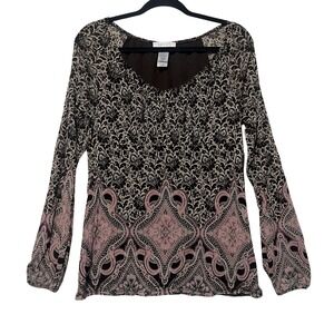 Lizwear Womens Long Sleeve Off The Shoulders Boho Blouse Top Size‎ M